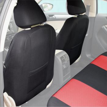 Auto Sitzbezug Set Universal Design Vorne und Hinten Schwarz mit FARBAUSWAHL